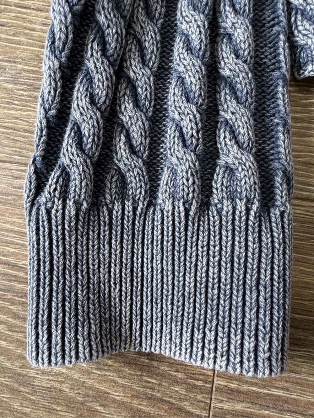 Lucky Brand Cable-Knit Boxy Cropped Crewneck Sweater Blue X-Large - Picture 3 of 9